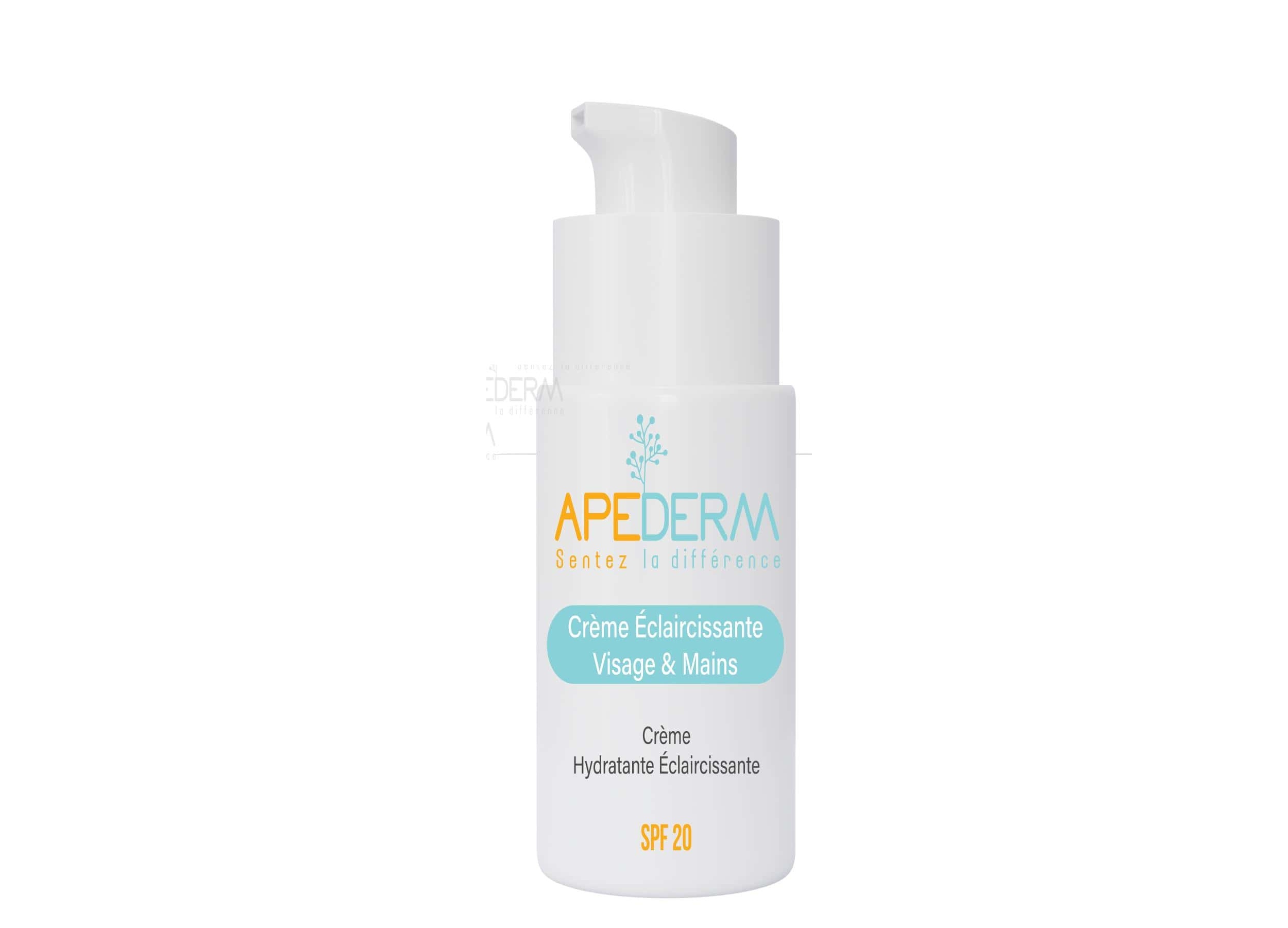 Apederm Crème Éclaircissante Anti-Age Mains et Visage SPF20