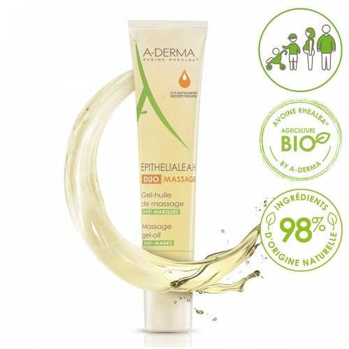 A-derma epitheliale ah duo gel huile de massage anti-marques 40ml