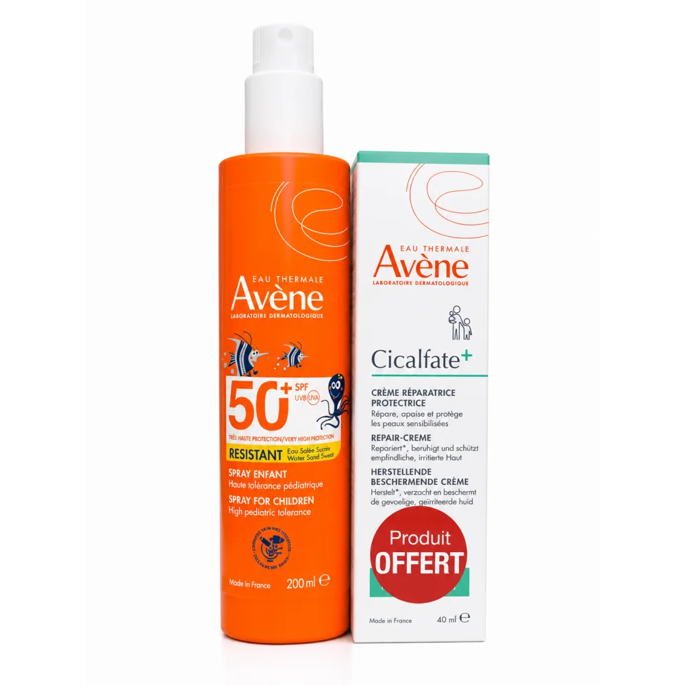 Avène DUO Spray Enfant SPF50+ 200ml + Cicalfate+ Creme reparatrice 40ml OFFERTE