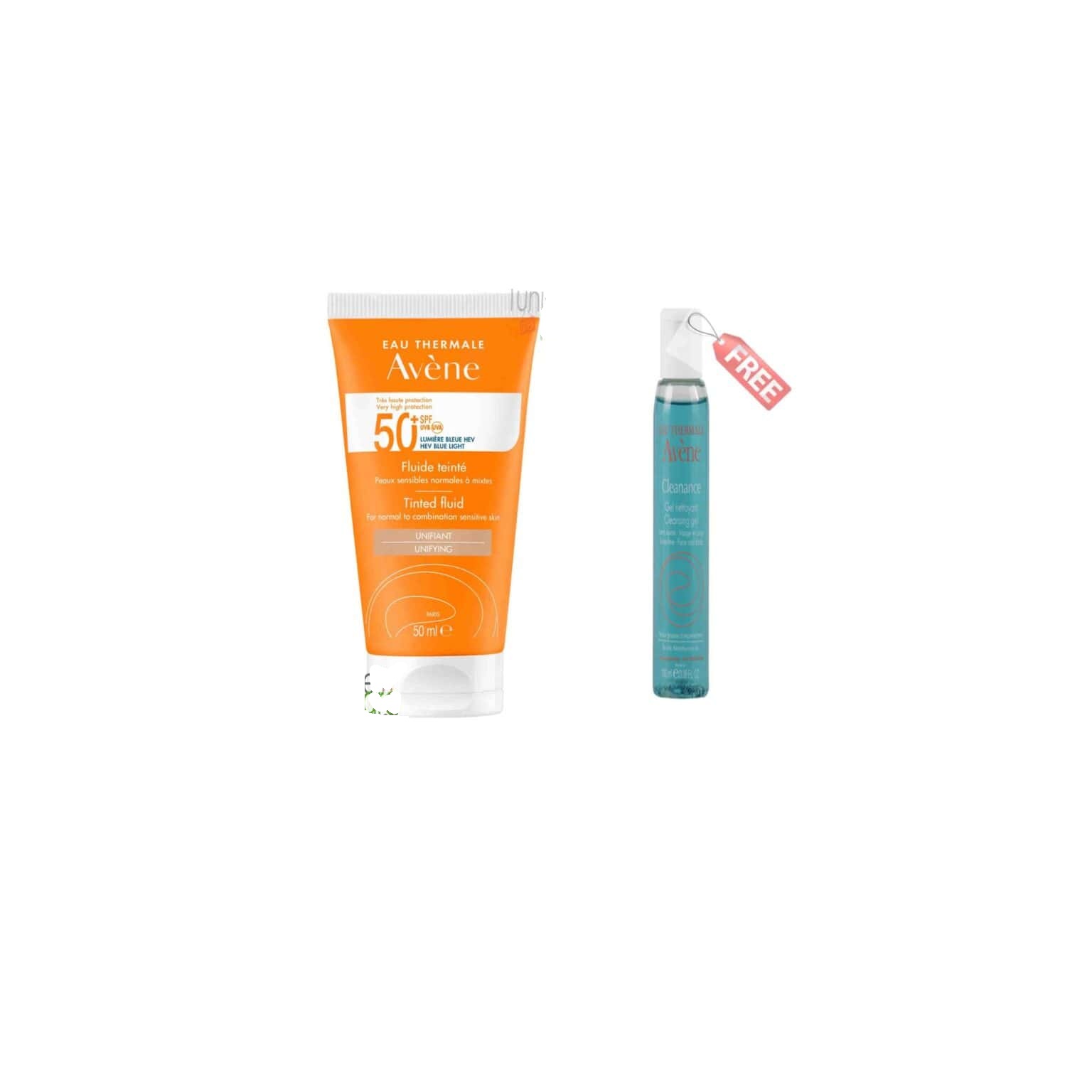 Avene Duo fluide solaire teinté + gel cleanance 100ml