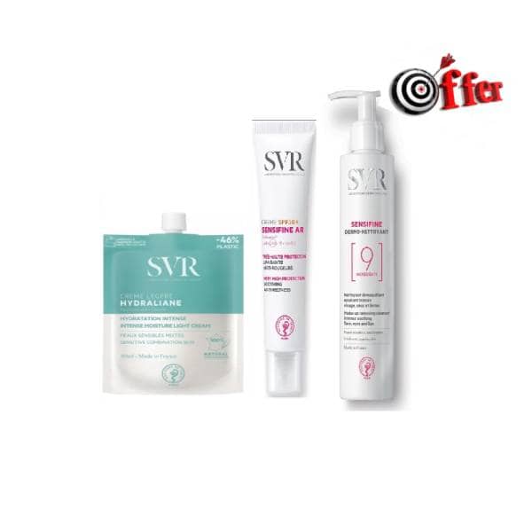 B.P SVR Hydraliane légère + Sensifine AR Crème SPF50+ + Sensifine dermo nettoyant 200ml (OFFERT)