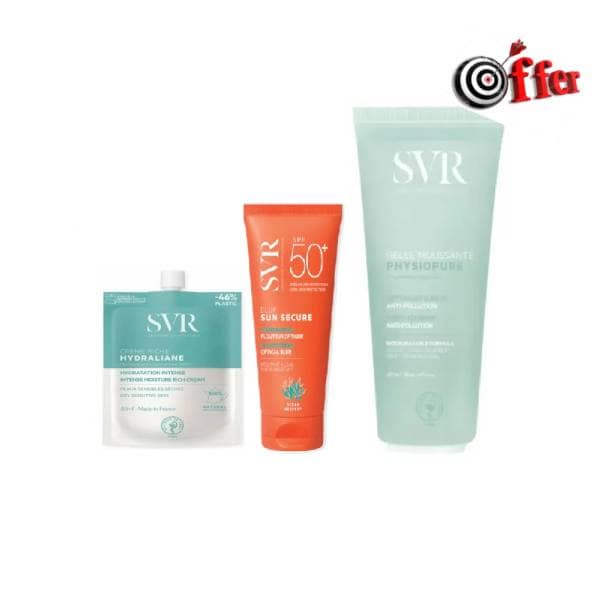 B.P SVR Hydraliane riche+ Sun secure blur invisible SPF50+ + Physiopure glee moussant 200ml (OFFERT)
