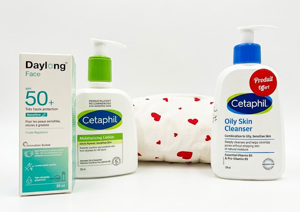 DAYLONG TROUSSE FACE SENSITIVE SPF50+CETAPHIL LOTION HYDRATANTE+LOTION NETTOYANTE (OFFERT)