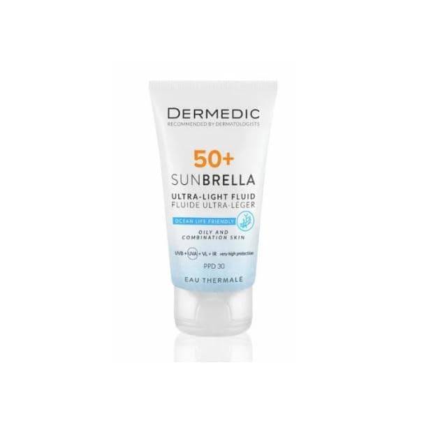 DERMEDIC SUNBRELLA fluide ultra légère SPF 50+ Peaux grasses et tout types de peaux 40 ml