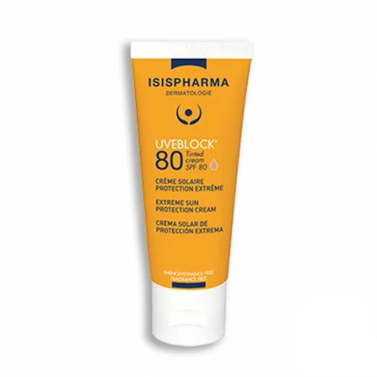 Isis Pharma pack UVEBLOCK CRÈME MINÉRALE TEINTÉE SPF 80 + Gel Nettoyant TEEN DERM 40ml