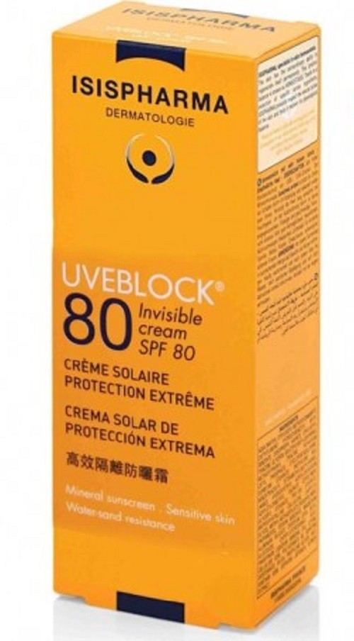 Isis Pharma pack UVEBLOCK CRÈME MINÉRALE invisible SPF 80 + Gel Nettoyant TEEN DERM 40ml