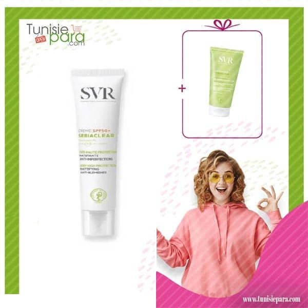 svr pack sebiaclear spf50 + sebiaclear gel nettoyant 50ml offert