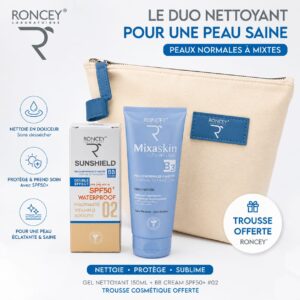 RONCEY duo peau normale à mixte (mixaskin gel + sunshield 02 + trousse offerte)